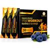 MANIFESTOR Pre Workout Pre Allenamento 30 Stick 300g Integratore Sport con Creatina Citrullina Beta Alanina Taurina Caffeina Vitamine B6 B12 Energia e Concentrazione Prima dello Sport Aroma Lampone Blu