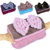 Max Home Borsa Acqua Calda Elettrica con Tasche Scaldamani in Morbido Tessuto Peluche Decorazione Fiocco e Spegnimento Automatico 4 Colori Disponibili