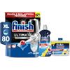Finish Kit Lavastoviglie, Finish Ultimate Infinity Shine Pastiglie Lavastoviglie al Limone 80 lavaggi, Brillantante Lemon 500ml, Curalavastoviglie Lemon 250ml