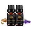 Aphrosmile Sandalo aromaterapia oli set essenziali di, 100% oli essenziali naturali puri di lavanda, 2 * 10 ml - fragranza di oli essenziali di sandalo e lavanda per diffusore, casa, massaggio, umidificatore