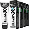 BLANX 4x Blanx Dentifricio Black ai Carboni Attivi 100% Naturali Non Abrasivo Antimacchia e Sbiancante - 4 Flaconi da 75ml ognuno