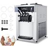LEEVOT Gelatiera Elettrica Professionale per Gelati, macchina per gelato commerciale 25L/H con compressore di auto-raffreddamento, 12L, pronto in 3-5min, acciaio inox, 1650W, da banco