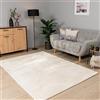 Paco Home Tappeto Salotto Moderno Soggiorno Pelo Corto Lavabile in Lavatrice Monocolore Tappeto Morbido, Dimensione:120 cm Rotondo, Colore:Crema