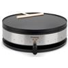 H.Koenig Crepiera elettrica KREP29, acciaio inox, Crepes Maker, Crepes Party, Feste, Piastra di cottura antiaderente 33 cm, Posizionabile sul tavolo, Termostato regolabile, Spatola inclusa