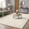 the carpet Marley - Tappeto da soggiorno dal design elegante, a pelo corto, morbido, facile da pulire, tinta unita, 160 x 230 cm, colore crema
