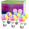 GY Lampadina A60 WiFi Smart, E27 9W, Lampadina LED Smart Home, 800 Lumen, 2700K-6500K RGB, App di Controllo Compatibile con Alexa Echo/Google Home, Regolazione Automatica della Musica, 6 Pezzi