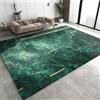 JUFUMUP Tappeti di Zona Marmo Oro Smeraldo Tappeto Salotto Lusso Leggero Astratto Retrò - Per Soggiorno Camera Da Letto Sala Da Pranzo Casa 90 x 150 cm