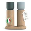 LARS NYSØM Set Macina Sale e Pepe in Legno Manuale con Vassoio - Macina Spezie con Macina in Ceramica Regolabile - Eleganti Macina Pepe e Sale in Legno di Faggio per Cucina o Tavola (Blue)