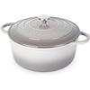 nuovva Casseruola in Ghisa Smaltata, Pentola Olandese Antiaderente con Coperchio, Induzione/Gas/Forno, Cottura Omogenea - 6.9 Liter 30cm Grigio - da Nuovva