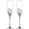 Sziqiqi 1 Set di 2 Bicchieri di Vino Rosso Creativo Ad Alta qualità, Bicchiere di Champagne, Bicchiere a Calice, Coppa Nuziale, Flute da Champagne, Argento