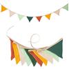 SUBTAVIK 10 pezzi di bandierine in tessuto per cameretta dei bambini, rosa, bifacciali, per baby shower, 3,15 m, per giardino, matrimonio, compleanno, camera da letto, decorazione (giallo e verde)
