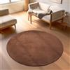 Carpettex Moderno tappeto a pelo corto morbido, unicolore, con retro lavabile, Colore: Marrone, Taglia: 200 cm Rotondo