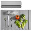 Meowoo Tappetino Scolapiatti 40x60 cm in Terra di Diatomee - Super Assorbente, Asciugatura Rapida, Antiscivolo per Cucina - Grigio Chiaro