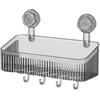 Sandyseptember Mensola per tazza da doccia, con ventosa, rimovibile, organizer per doccia, senza punzonatura, organizer per doccia (grigio)
