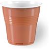 Generico Bicchieri plastica CAFFE' da 80 ml bianchi o trasparenti - bicchierini da caffè 80cc varie pezzature (1000 pezzi marrone bicolore)