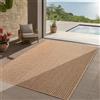 Teppium Tappeto per Interni ed Esterni, robusto, resistente alle intemperie e facile da pulire, con effetto juta naturale, ideale per soggiorno, cucina, terrazza, 120x170 cm