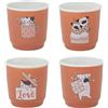 NAMAI - Set di 4 Tazzine Caffe Particolari, 6 CM Diametro x 6 CM Altezza, New Bone China, Adatte In Lavastoviglie e Microonde, Gioia Quotidiana, Bicchierini Caffè (Arancioni)
