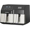 BLACK+DECKER - Friggitrice ad Aria Doppia 2500W | Capacità Totale 9L | 8 Programmi Preimpostati | Schermo Touch Digitale | Temperatura Regolabile 80-200ºC | Tecnologia Double Cooking