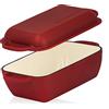 Mahlzeit Casseruola in ghisa smaltata Mahlzeit con coperchio | 4,8 litri | Dark Cherry | arrosto 2in1 con padella | adatto al forno e all'induzione | doppia casseruola