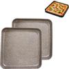 MA MAISON Set 2 Teglie da Forno in Alluminio - Professionali, Antiaderente, Antigraffio, Max 200°, Forno Gas, Elettrico, Lavastoviglie, Pizza, Cucina - Made in Italy (35x35x3h cm)