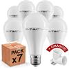 V-TAC 7x Lampadine LED V-Tac VT-2015 E27 15W Opaca (1350 lumen equivalenti a 90W) Forma: Goccia A65 Luce Bianco Caldo 2700K - Fascio Luminoso 200° + Sdoppiatore Omaggio
