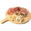 Mottiwood Tagliere Rotondo con Manico, 100% Legno Abete, Tagliere Pizza e Aperitivo, Vassoio in Legno per Antipasti, Diametro 30 o 40 cm, Made in Italy (Set 10 pezzi da 30cm)