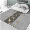 Rururug Antiscivolo Lavabile Tappeto Rettangolare Regionale Cuciture geometriche grigio-oro Tappeto Soggiorno Cameretta Divano Corridoio Sala Pranzo 70 x 140 cm