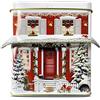 stylebox Scatola a forma di piccola casa con tenda invernale, scatola decorativa per biscotti di Natale, volumi: 1 l, ca. 12 x 7,5 x 15 cm