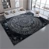 Generico Nero Tappeto Salotto Moderno 60 x 90 cm,Tappeto Soggiorno Lavabile in Lavatrice - Tappeti Antiscivolo Astratto Mandala Invecchiato Carpet Rug per Camera da Letto Sala