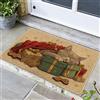 Generic Zerbino natalizio con gatto soriano grigio che dorme sui regali, tappetino per interni ed esterni, in gomma, lavabile, antiscivolo, per decorazione festiva della porta d'ingresso, 73 x 43 cm