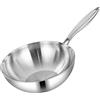 XUHONGYA Padella Antiaderente in Acciaio Inox, Padella Wok con Coperchio, 26CM Med Lock