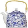 ELABORATE CHOICE Porcellana Jingdezhen Teiera dipinta a mano di grande capacità blu e bianca porcellana teiera in ceramica, teiera di fiori, caffettiera A15