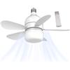 Generic Lampada da ventilatore a portalampada - Ventilatore da soffitto a LED piccola lampada elettrica | ventilatore da soffitto a 4 velocità con luce LED, ventilatore a lampadina con 3 modalità
