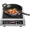 CUSANSK Piano cottura a induzione da 3500 W, intervallo di temperatura 80-270 °C e 50 kg, grande capacità di carico, alloggiamento in acciaio inox, piastra a induzione per cucina, campeggio, camper