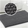 LINGKY Tappeto Bagno Ciniglia Tappetino da Bagno Alta densità e Assorbente In Microfibra Shaggy Tappeto da Bagno Antiscivolo ad Asciugatura Rapida Lavabile (Grigio,43 x 60 cm)