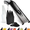 Börner Affettaverdure V6 (Set Iniziale) - Mandolina in Acciaio Inox a V - Tagliaverdure Regolabile per Verdure & Frutta - Per Fette, Strisce Julienne, Bastoncini - Grattugia per Verdure
