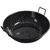 GREGORIOSTORE Tegame Fondo in Ferro Smaltato con Manici, Nero per uso professionale, Ideale per Fritture e Preparazioni Etniche (36 cm)
