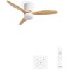 CREATE / WINDCALM LINE/Ventilatore da soffitto con luce bianca legno naturale e linee orizzontali con controller e controller/40 W, Ø132 cm, 3 temperature di luce, timer, funzione estate-inverno