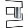 SkyFace Scaldasalviette termoarredo Nero, termoarredo Elettrico da Parete con Interruttore a LED Risparmio Energetico 89W Termoarredo da Bagno, 800x600mm, Nero, Hardwired