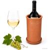 MamboCat - Portabottiglia glacette con sottopiatto diametro 12,5 cm altezza 20,5 cm per acqua vino e spumante in terracotta