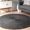 Vipanth Exports Tappeto rotondo in iuta in diverse misure e colori per la casa (nero, 350 cm x 350 cm)