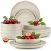 k. konsimo. Konsimo Victo Servizio Tavola - Piatti 6 Persone - Set Piatti 18 Pezzi - Servizio Piatti in Ceramica - Servizio da Portata Elegante e Minimalista - Servizio Tavola - Beige