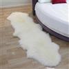 Woolous Tappeto Doppio in Pelle di Pecora 180x60 cm, Vera Pelle di Pecora della Nuova Zelanda, Tappeto Lungo Morbido e Spesso per Lato Letto, Divano o Copriseduta (Avorio)