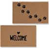 Astra Zerbino esterno Set misto Welcome + Zampe 45x75 cm naturale antiscivolo - Tappeto antisporco robusto - Tappetino per ingresso - Zerbino antisporco