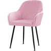 XHDZSW Fodera Per Sedia Ufficio Sala Da Pranzo Cucina Coprisedia Copripoltrona Velluto Coprisedie Copripoltrona Elasticizzato Ufficio Coprisedia con Braccioli Poltroncina (Rosa,2)