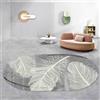 Jinnrug Tappeto ovale per soggiorno, grigio, 80x160cm, lavabile, per camera da letto, balcone, tavolino, divano, morbido, antiscivolo, per la casa e la cucina, 130x160cm(120x200cm)