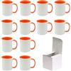 AL PRODUCTION Set Tazze per Sublimazione in Ceramica Bianca 330ml - Tazza Mug di Categoria AAA inclusa di Scatola per Gadget e Personalizzazioni - Made in Italy (Arancione, 12 Unità)