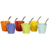 ALLREDS Kaleidos - Set 6 bicchierini accartocciati in gres e cucchiaini ONDA MULTICOLOR PLUS (13062)