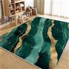 Generico Tappeto Salotto Morbido 80x150cm Motivo Ondulato Verde Smeraldo Tappeti Soggiorno Moderni Grandi Dimensioni, Tappeto Pelo Corto Interno, Tappeto Lavabili Antiscivolo per Camera da letto