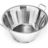 Forgast Scolapasta Perforato con Manico Due Manici 40 cm, Acciaio Inossidabile Inox, Colapasta Colabrodo Collino Cucina per Pasta, Verdura, Frutta, Argento